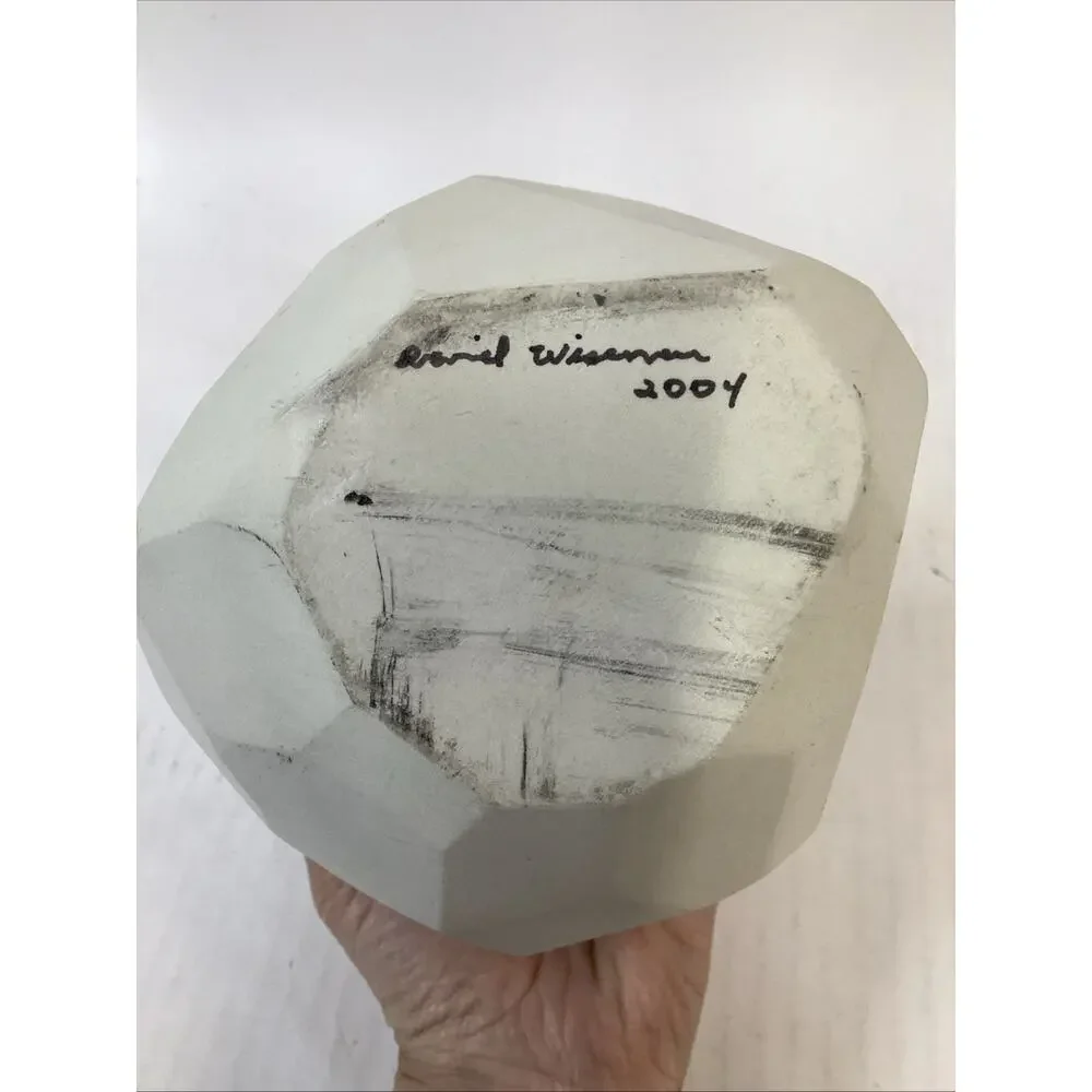 2004 Handmade Angled Vase - 6.75”H - By Daniel Wiseman